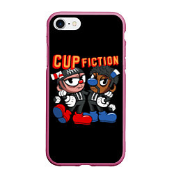 Чехол iPhone 7/8 матовый CUP FICTION, цвет: 3D-малиновый
