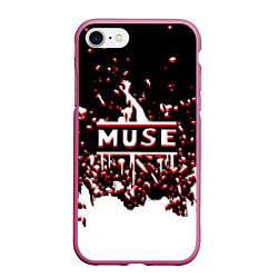 Чехол iPhone 7/8 матовый Muse, цвет: 3D-малиновый