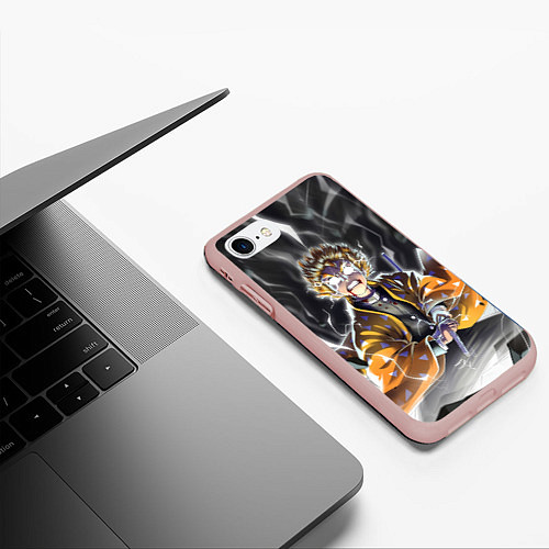 Чехол iPhone 7/8 матовый ЗЕНИЦУ ZENITSU KNY / 3D-Светло-розовый – фото 3