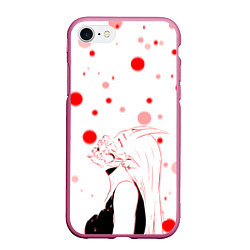 Чехол iPhone 7/8 матовый AHEGAO KAGUYA, цвет: 3D-малиновый