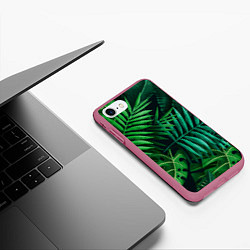 Чехол iPhone 7/8 матовый Сочные тропики, цвет: 3D-малиновый — фото 2