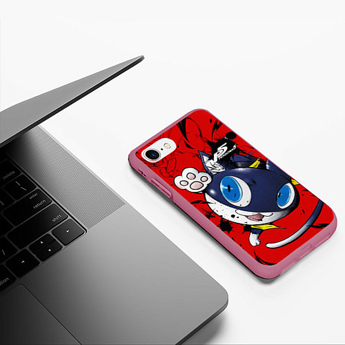 Чехол iPhone 7/8 матовый Персона 5 / 3D-Малиновый – фото 3