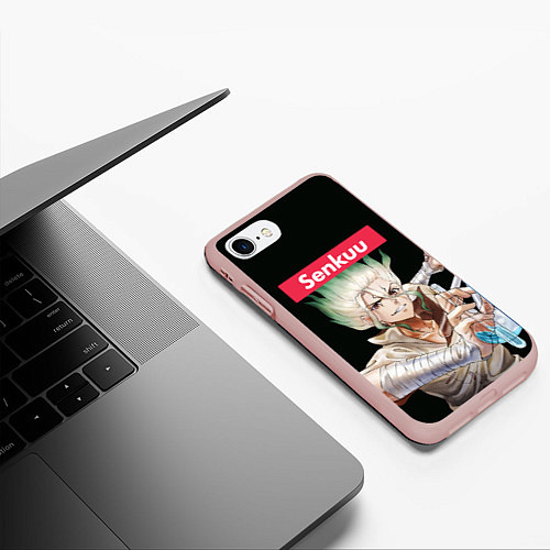 Чехол iPhone 7/8 матовый Senkuu / 3D-Светло-розовый – фото 3