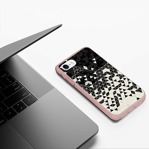 Чехол iPhone 7/8 матовый Абстракция / 3D-Светло-розовый – фото 3
