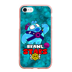 Чехол iPhone 7/8 матовый Brawl StarsSqueak, цвет: 3D-светло-розовый