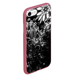 Чехол iPhone 7/8 матовый Floral Pattern, цвет: 3D-малиновый — фото 2