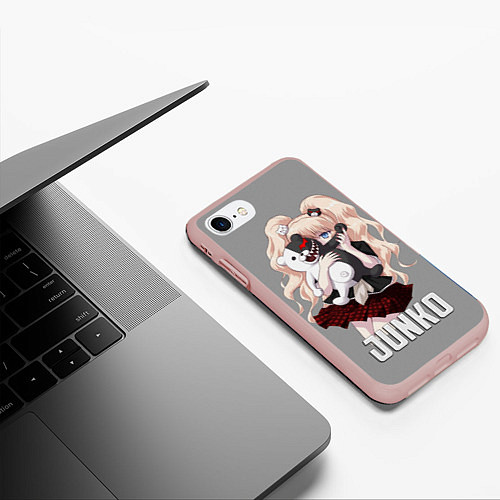 Чехол iPhone 7/8 матовый MONOKUMA JUNKO / 3D-Светло-розовый – фото 3