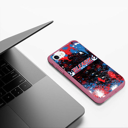 Чехол iPhone 7/8 матовый BLEACH LOGO БЛИЧ / 3D-Малиновый – фото 3