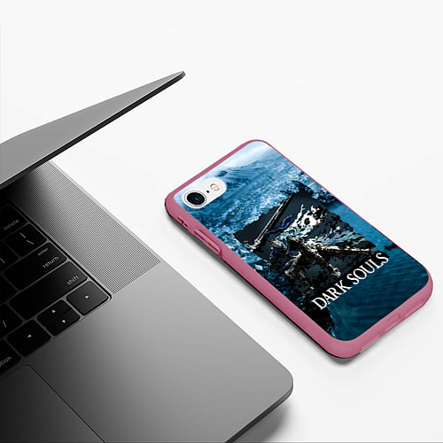 Чехол iPhone 7/8 матовый DARKSOULS Project Dark / 3D-Малиновый – фото 3