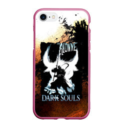 Чехол iPhone 7/8 матовый DARKSOULS KNIGHT, цвет: 3D-малиновый