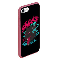 Чехол iPhone 7/8 матовый Волк StayWild, цвет: 3D-малиновый — фото 2