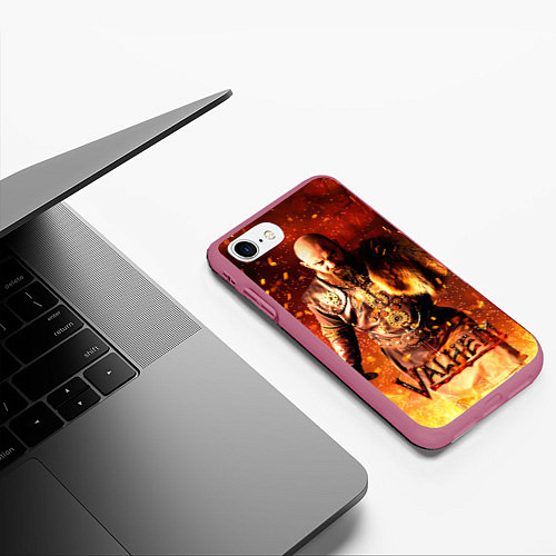 Чехол iPhone 7/8 матовый Valheim Викинг в огне / 3D-Малиновый – фото 3