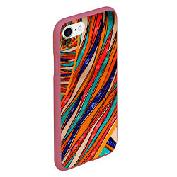 Чехол iPhone 7/8 матовый Абстрактное течение, цвет: 3D-малиновый — фото 2