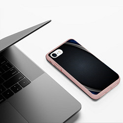 Чехол iPhone 7/8 матовый Хромированная 3D броня, цвет: 3D-светло-розовый — фото 2