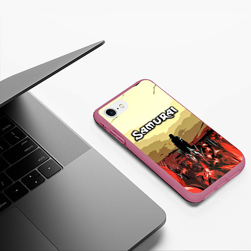 Чехол iPhone 7/8 матовый SAMURAI PROJECT RED / 3D-Малиновый – фото 3