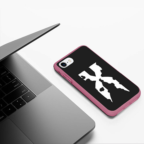 Чехол iPhone 7/8 матовый The X / 3D-Малиновый – фото 3