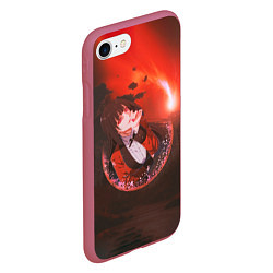 Чехол iPhone 7/8 матовый Kakegurui Yumeko Jabami art, цвет: 3D-малиновый — фото 2