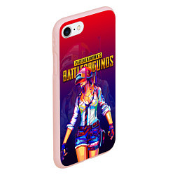 Чехол iPhone 7/8 матовый PUBG GIRL ПАБГ ДЕВУШКА, цвет: 3D-светло-розовый — фото 2