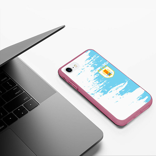 Чехол iPhone 7/8 матовый Сборная Уругвая / 3D-Малиновый – фото 3