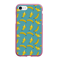 Чехол iPhone 7/8 матовый Бананы Мятная, цвет: 3D-малиновый