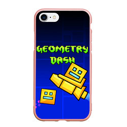 Чехол iPhone 7/8 матовый Geometry Dash, цвет: 3D-светло-розовый