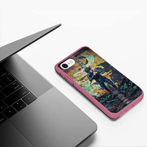 Чехол iPhone 7/8 матовый Anime art / 3D-Малиновый – фото 3