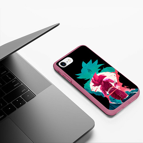 Чехол iPhone 7/8 матовый Goku boys / 3D-Малиновый – фото 3