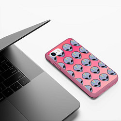 Чехол iPhone 7/8 матовый Гламурные пришельцы, цвет: 3D-малиновый — фото 2
