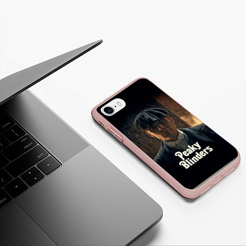 Чехол iPhone 7/8 матовый Острые Козырьки Томас Шелби / 3D-Светло-розовый – фото 3
