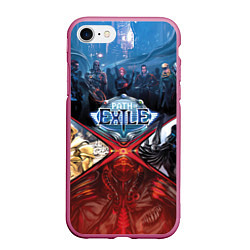 Чехол iPhone 7/8 матовый Path of Exile, цвет: 3D-малиновый