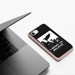 Чехол iPhone 7/8 матовый Я хочу верить, цвет: 3D-светло-розовый — фото 2