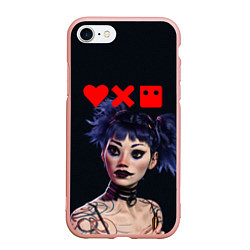 Чехол iPhone 7/8 матовый Love, Death and Robots Lora Z, цвет: 3D-светло-розовый