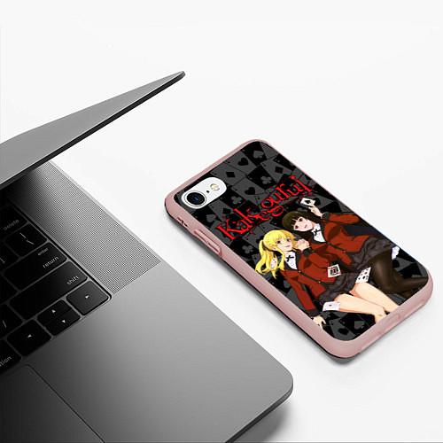 Чехол iPhone 7/8 матовый Kakegurui Безумный азарт / 3D-Светло-розовый – фото 3