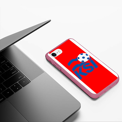 Чехол iPhone 7/8 матовый Сборная Исландии / 3D-Малиновый – фото 3