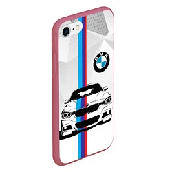 Чехол iPhone 7/8 матовый BMW БМВ M PERFORMANCE, цвет: 3D-малиновый — фото 2