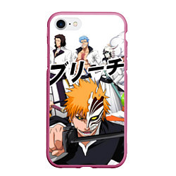 Чехол iPhone 7/8 матовый Bleach главные герои, цвет: 3D-малиновый