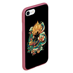 Чехол iPhone 7/8 матовый Dragon Ball Retro Style, цвет: 3D-малиновый — фото 2