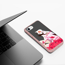 Чехол iPhone 7/8 матовый Flower Tomoe, цвет: 3D-светло-розовый — фото 2