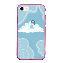 Чехол iPhone 7/8 матовый Rainbow in cloud, цвет: 3D-малиновый