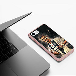 Чехол iPhone 7/8 матовый Криштиану Роналду Ювентус, цвет: 3D-светло-розовый — фото 2