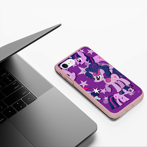 Чехол iPhone 7/8 матовый Twilight Sparkle / 3D-Светло-розовый – фото 3