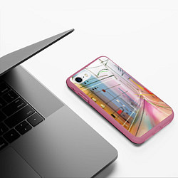 Чехол iPhone 7/8 матовый Город, цвет: 3D-малиновый — фото 2