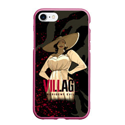 Чехол iPhone 7/8 матовый Resident Evil Village Blood, цвет: 3D-малиновый