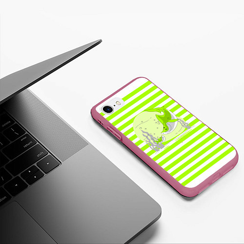 Чехол iPhone 7/8 матовый Акула / 3D-Малиновый – фото 3