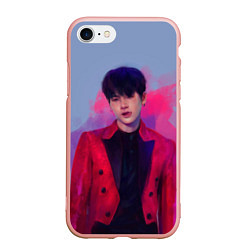 Чехол iPhone 7/8 матовый Kim Seokjin, цвет: 3D-светло-розовый