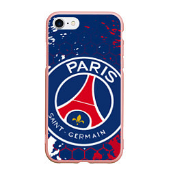 Чехол iPhone 7/8 матовый ФК ПСЖ FC PSG PARIS SG, цвет: 3D-светло-розовый