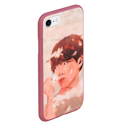 Чехол iPhone 7/8 матовый J-Hope ART, цвет: 3D-малиновый — фото 2