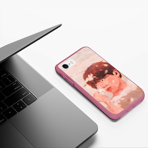 Чехол iPhone 7/8 матовый J-Hope ART / 3D-Малиновый – фото 3