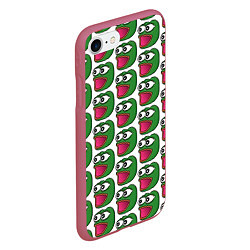 Чехол iPhone 7/8 матовый Poggers Pattern, цвет: 3D-малиновый — фото 2