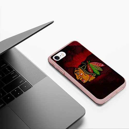 Чехол iPhone 7/8 матовый CHICAGO NHL / 3D-Светло-розовый – фото 3